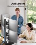 Dual Monitor Stand with Adjustable Height and Swivel