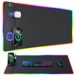 RGB Gaming Mouse Pad with Wireless Charging & Stand