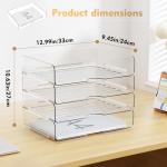 Acrylic Stackable Paper Organizer with 4 Trays