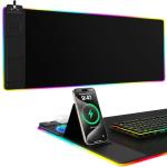 RGB Wireless Charging Mouse Pad with Phone Holder
