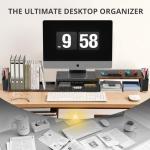 Wood Desk Organizer with Dual Monitor Stand