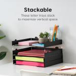 IRIS USA Stackable Metal Letter Tray Organizer 4-Pack