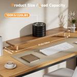 Extra Long Wooden Dual Monitor Stand with Storage