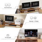 Extra Long Wooden Dual Monitor Stand with Storage