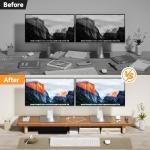 Extra Long Wooden Dual Monitor Stand with Storage
