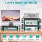 WALI Adjustable Monitor Stand with Drawer & Holder