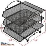 3-Tier Stackable Desktop Document Organizer, Black