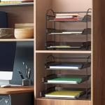 3-Tier Stackable Desktop Document Organizer, Black