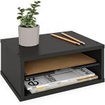 Black 2-Tier Stackable File Organizer and Monitor Stand