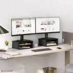 Black 2-Tier Stackable File Organizer and Monitor Stand