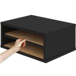 Black 2-Tier Stackable File Organizer and Monitor Stand