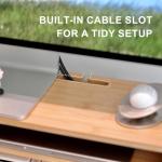 Bamboo Monitor Stand with Drawer and Organizer