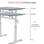 Manual Adjustable Crank Standing Desk for Home Office