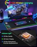 RGB Gaming Mouse Pad with Wireless Charging & Stand