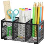Black Mesh Desk Organizer with Adjustable Compartments