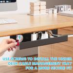 Under Desk Cable Management Tray Set - 2 Pcs