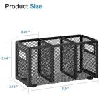 Black Mesh Desk Organizer with Adjustable Compartments