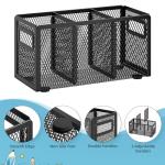 Black Mesh Desk Organizer with Adjustable Compartments