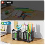 Black Mesh Desk Organizer with Adjustable Compartments