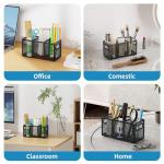 Black Mesh Desk Organizer with Adjustable Compartments