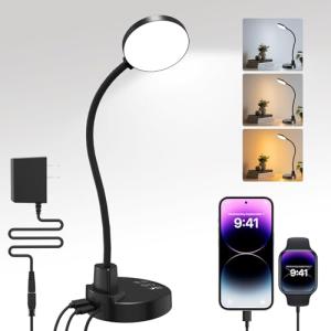Dimmable 15W LED Desk Lamp with USB Charging