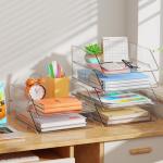 Clear Acrylic 4-Tier Paper Organizer for Desk