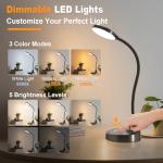 Dimmable 15W LED Desk Lamp with USB Charging