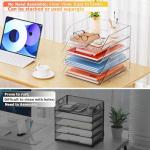 Clear Acrylic 4-Tier Paper Organizer for Desk