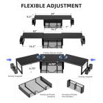 Dual Monitor Stand with Drawer and Pen Holders