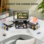 Dual Monitor Stand with Drawer and Pen Holders