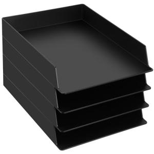 Stackable Plastic Document Organizer - 4 Trays
