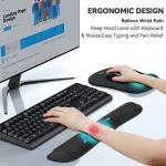 TECKNET Memory Foam Wrist Rest & Mouse Pad Set