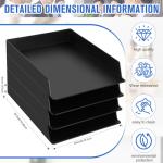 Stackable Plastic Document Organizer - 4 Trays