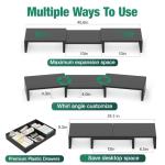 OPNICE Dual Monitor Stand with Drawer Organizer
