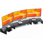 Triple Monitor Stand Riser with Adjustable Shelves