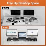 Triple Monitor Stand Riser with Adjustable Shelves