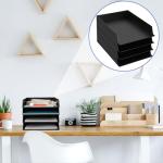 Stackable Plastic Document Organizer - 4 Trays
