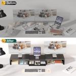 OPNICE Dual Monitor Stand with Drawer Organizer