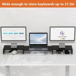 Triple Monitor Stand Riser with Adjustable Shelves