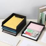 Stackable Plastic Document Organizer - 4 Trays