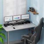Triple Monitor Stand Riser with Adjustable Shelves