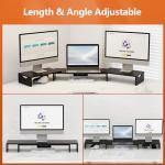 Triple Monitor Stand Riser with Adjustable Shelves