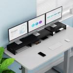 Triple Monitor Stand Riser with Adjustable Shelves