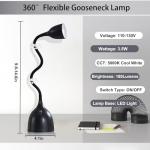 EJIAXIN LED Desk Lamp with Adjustable Gooseneck