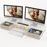 Mexin Dual Monitor Stand with Storage Drawers
