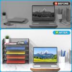 Vanulee 2 Pack Desktop Paper Organizer Set