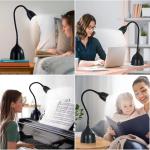 EJIAXIN LED Desk Lamp with Adjustable Gooseneck
