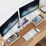 Mexin Dual Monitor Stand with Storage Drawers