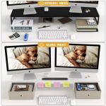 Mexin Dual Monitor Stand with Storage Drawers