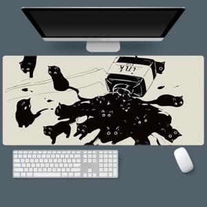 Anime XXL Gaming Mouse Pad - Cute Black Cat